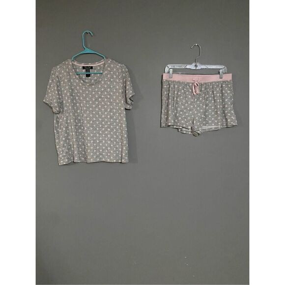 Rene Rofe Sleepwear Short Sleeve Shirt With Shorts Set Size Large - Picture 1 of 7